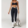 thumbnail image 4 of PISONIC Womens Workout Set Two Piece Spaghetti Straps Cross Back Sports Bra Matching High Waist Leggings Gym Work Out Outfits, 4 of 11