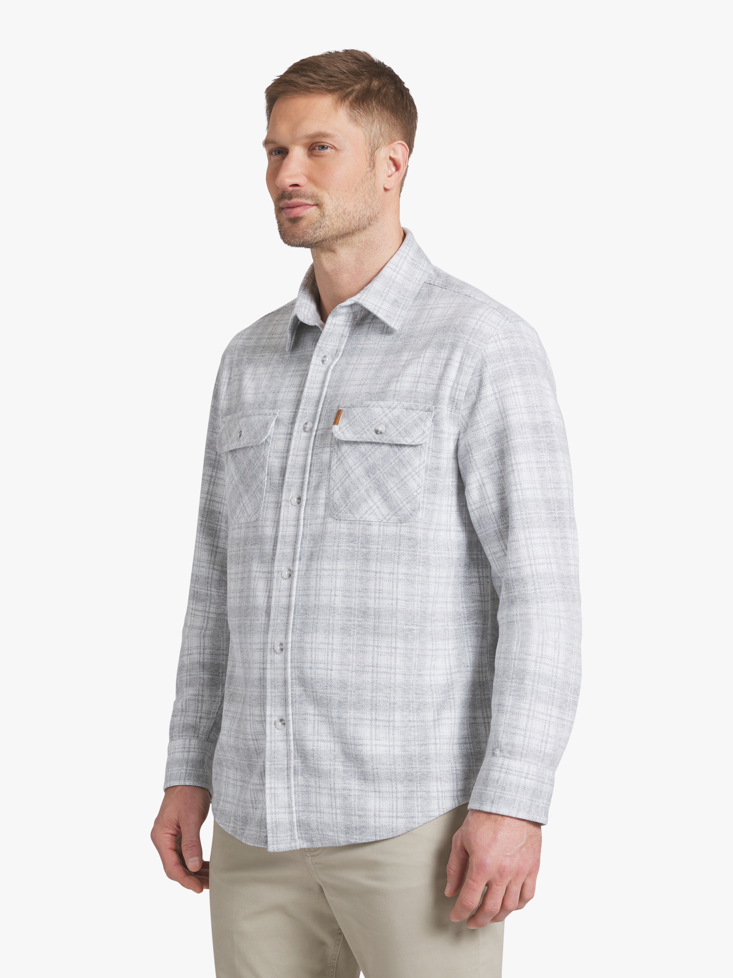 Chaps Men's & Big Men's Long Sleeve Knit Flannel Shirt, Sizes S-3XL