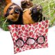 thumbnail image 4 of Alimentador de conejos, bolsas de colgantes, superficie impermeable, ligera, fácil de limpiar con 2 hebillas de Metal, práctico saco de tela Fresa Talla L Gloria Comedero de heno para conejos, 4 of 9