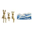thumbnail image 1 of Figura decorativa de conejo sentado, adorno de cerámica electrochapada, diseño creativo para oficinas, dormitorios, baños y cocinas. Ideal para regala, 1 of 8