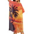 thumbnail image 4 of HELLHERO Breathable Bathing Suit Cover Up for Vacation High Quality Fabrics One Size Swim Coverup Sunset Palm, 4 of 6