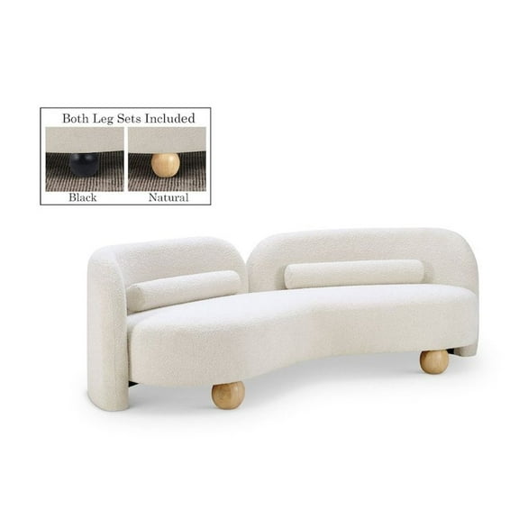 Meridian Furniture Daphne Cream Boucle Fabric Sofa