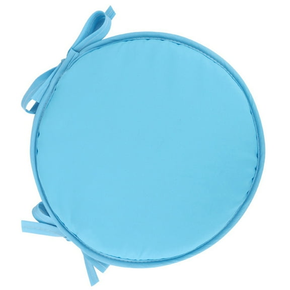 FRCOLOR Blue Round Seat Cushion with Straps for Home Use Made of Polyester and Sponge 38CM Diameter