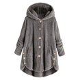 thumbnail image 4 of para mujer, chaqueta de lana, cárdigan, manga larga, botón de piel sintética, invierno cálido SG Zulema  Abrigo de invierno, 4 of 7