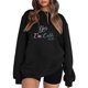 thumbnail image 1 of Gibobby Sudaderas con cremallera Sudadera casual de manga larga con cuello redondo para mujer, lindo de Porint, ajuste relajado (Negro, M), 1 of 4
