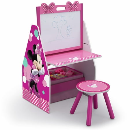 Disney Minnie Mouse Deluxe Kids Art Table, Easel, Desk, Stool & Toy Organizer by Delta (Best Kids Art Easel)