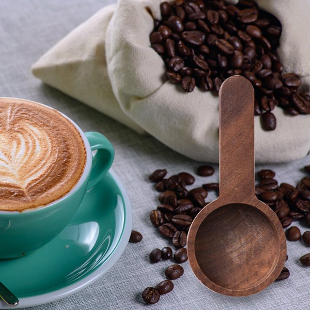 Cuchara medidora de café de madera Cuchara de café de té multifuncional para azúcar (C)