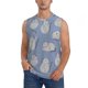 thumbnail image 1 of Fotbe Cute Fat Cat Men's Camiseta sin Mangas Estampada para Hombres, Playera Casual para Gimnasio, Entrenamiento, Playa-Large, 1 of 7