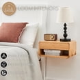 thumbnail image 4 of Bamboo Floating Nightstand with Drawer & Open Shelf - Fully Assembled Wall Mounted Bedside Table with Modern Design for Bedroom and Small Spaces - Certified Bamboo Side Table, 4 of 5