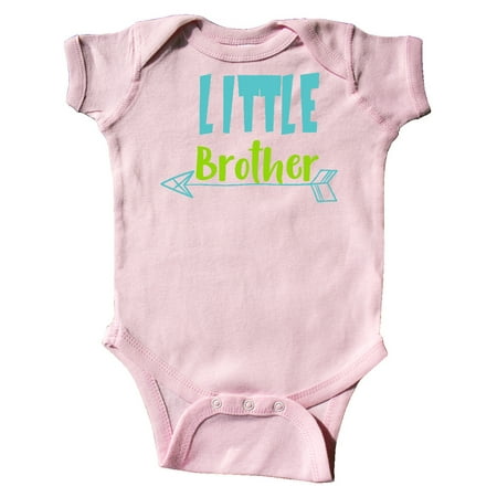 

Inktastic Little Brother Baby Brother Arrow - Blue Green Gift Baby Boy Bodysuit