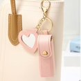 thumbnail image 4 of KAQISIMILA  4 PACK PU Leather Potable Chapstick Holder Key Chain Bulk with Mirror, Lipstick Keychain, Lip Balm Organizer Holder Lipstick Travel Makeup Storage Case for Women Girls (Style 1), 4 of 7