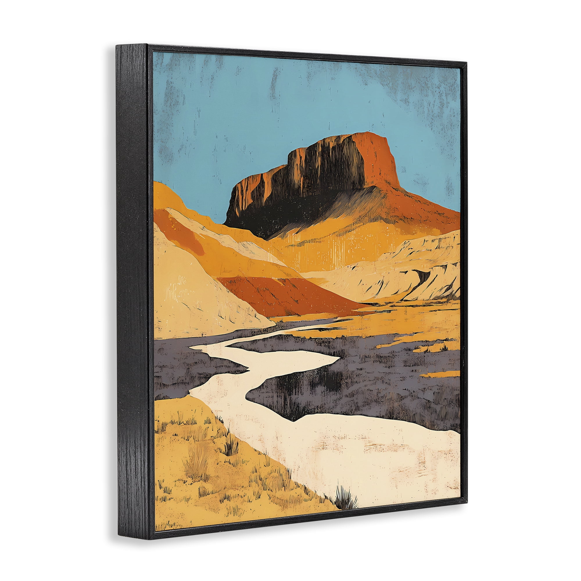 Stupell Industries Vintage Canyon Pass Black Framed Giclee Art, design by Walker Noble