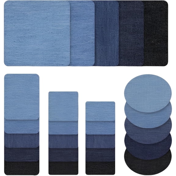 Iron on Jean Patches for Clothes,25PCS Denim Repair Patches for Jeans,Iron-on Patches for Inside Thigh, Knee & Pants Fabric Repair Kit Brand: hongliang