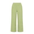 thumbnail image 3 of Pantalon Capri en Lin pour Femmes, Coton, Jambe Droite, Ample, Court, TG, 3 of 6