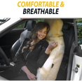 thumbnail image 5 of Zone Tech Genuine Sheepskin Ivory Car Seat Cover, Fluffy Luxury Wool Front Seat Covers, Universal Fits Car, Truck, SUV, & Van, 5 of 8