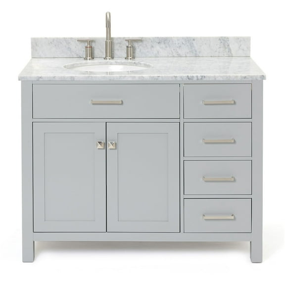 Ariel H043slcw2ovo Bristol 43" Free Standing Single Oval Basin Vanity Set - Grey