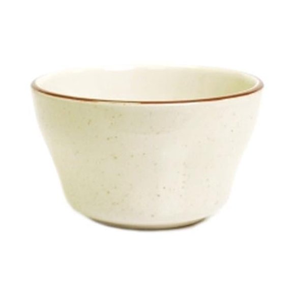 Tuxton China TBS-004 American 4 in. Bahamas Bouillon - White with Brown Speckle - 3 Dozen