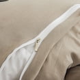 thumbnail image 6 of Move Over 3 Pieces Taupe Bedding Set Solid Color Pattern Washed Microfiber King Size Black Ruffle Fringe Duvet Cover Set, 6 of 7