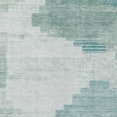 thumbnail image 4 of HomeRoots 621934 3 x 5 ft. Teal Blue Aqua & Ivory Geometric Washable Transitional Indoor & Outdoor Rectangle Area Rug, 4 of 9
