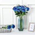 thumbnail image 3 of Ramo de Flores de Seda de Imitación CHAO Azul 10 Piezas, 3 of 5