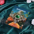 thumbnail image 1 of Mujer Vintage tono dorado antiguo entrecruzado con cristal de diamantes de imitación verde para broche para fiesta de boda joyería para banquete para mujer - -, 1 of 2