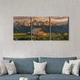 thumbnail image 3 of 3 Piece Canvas Wall Art Nature Glacier US Alaska Mountains Home Wall Art Colorful Flowers Forest Landscape Canvas Prints Scenery Artwork Contemporary Decor Ready to Hang, 48" Wx24" H, 3 of 5