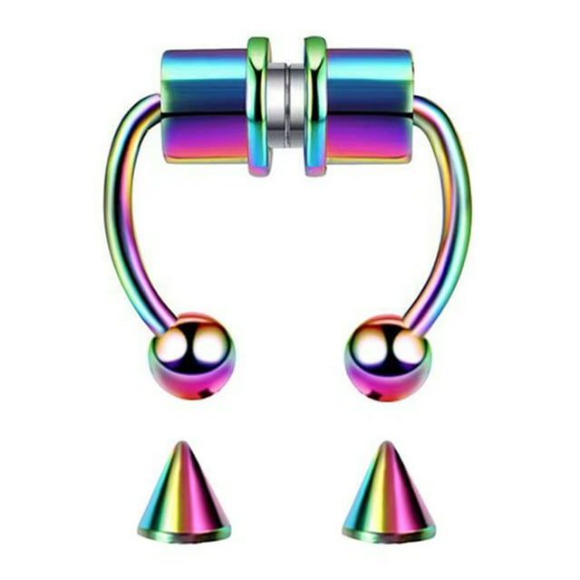 Graflsoa Magnetic Stainless Steel Nose Clip - No Piercing, Multi-Color Options, Durable & Stylish Design