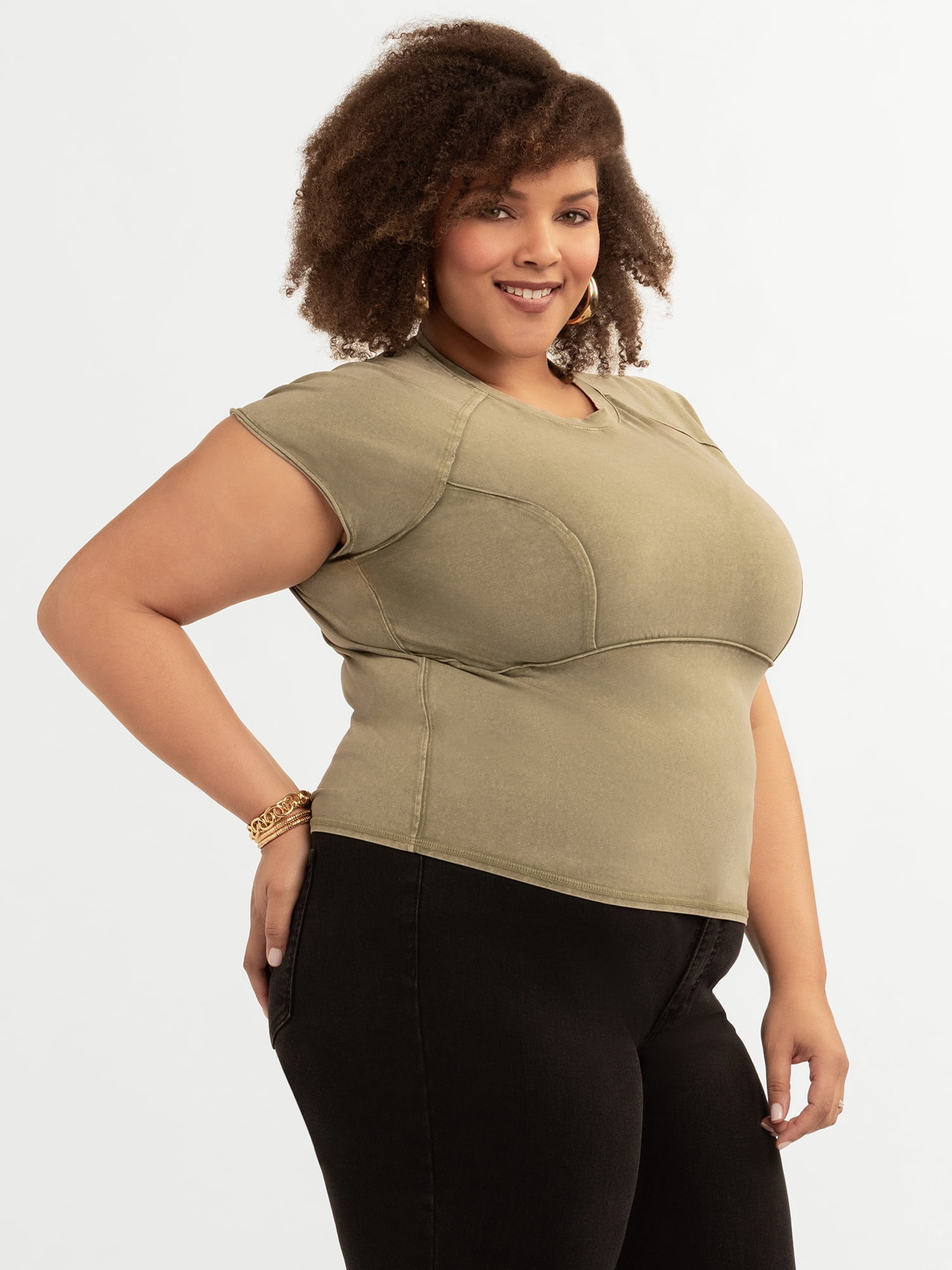 Jessica Simpson Women's Plus Eydie Tee, Sizes 0X-4X