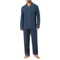 thumbnail image 1 of INSPIRAR CHIC Conjunto de Pijamas Casuales de 2 Piezas de Manga Larga de Color Sólido para Hombre M Azul Oscuro, 1 of 5