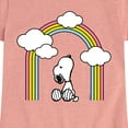 thumbnail image 3 of Peanuts - Snoopy Looking Up Rainbow - Toddler & Youth Girls Short Sleeve Graphic T-Shirt, 3 of 7