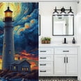 thumbnail image 5 of Sunset Lighthouse Shower Curtains - Bath Shower Curtain Set with 12 Hooks for Adults Kids Bathroom Decor Accessories, 5 of 7