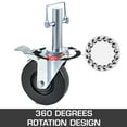 thumbnail image 3 of VEVOR 4 Pack 5" Scaffolding Rubber Swivel Caster Wheels with Dual Locking Heavy Duty Casters 1", 3 of 9