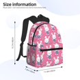 thumbnail image 3 of Daiia Rabbit Holding Flowers School Backpack for Men Women, Unisex Large Waterproof Bookbag Schoolbag Casual Daypack for High School/College/Teens/Travel/Work Black, 3 of 8