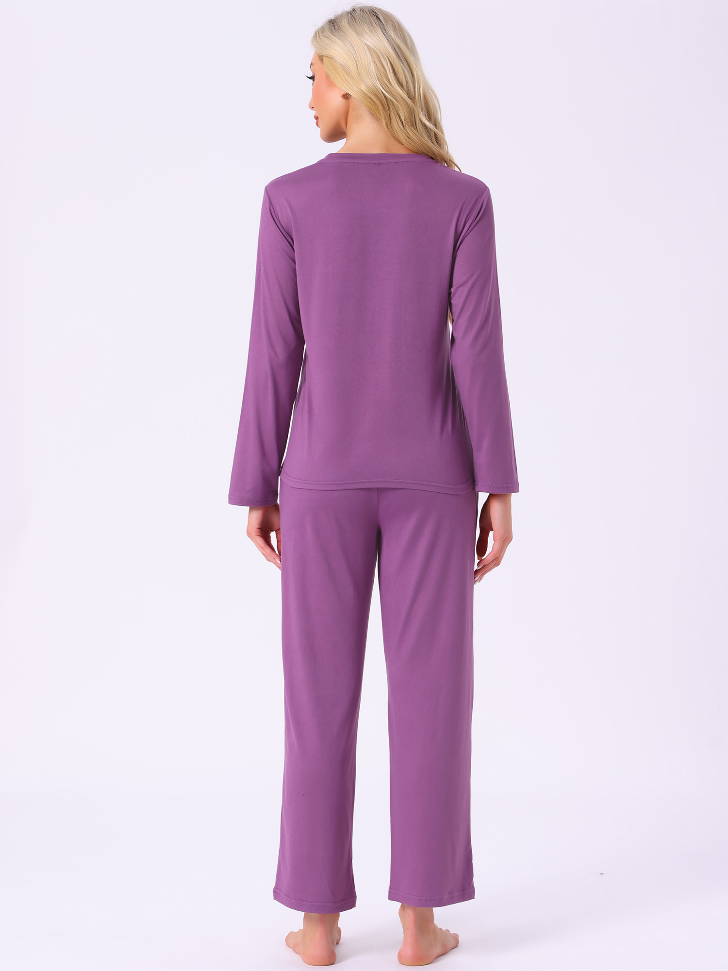 DARING DIVA Women's Long Sleeve Cute Pajamas Sets XL Purple