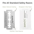 thumbnail image 4 of Zomchi Double Edge Razor Blades 2.0, 100 Count Platinum Stainless Steel, Fits All Safety Razors, 4 of 7
