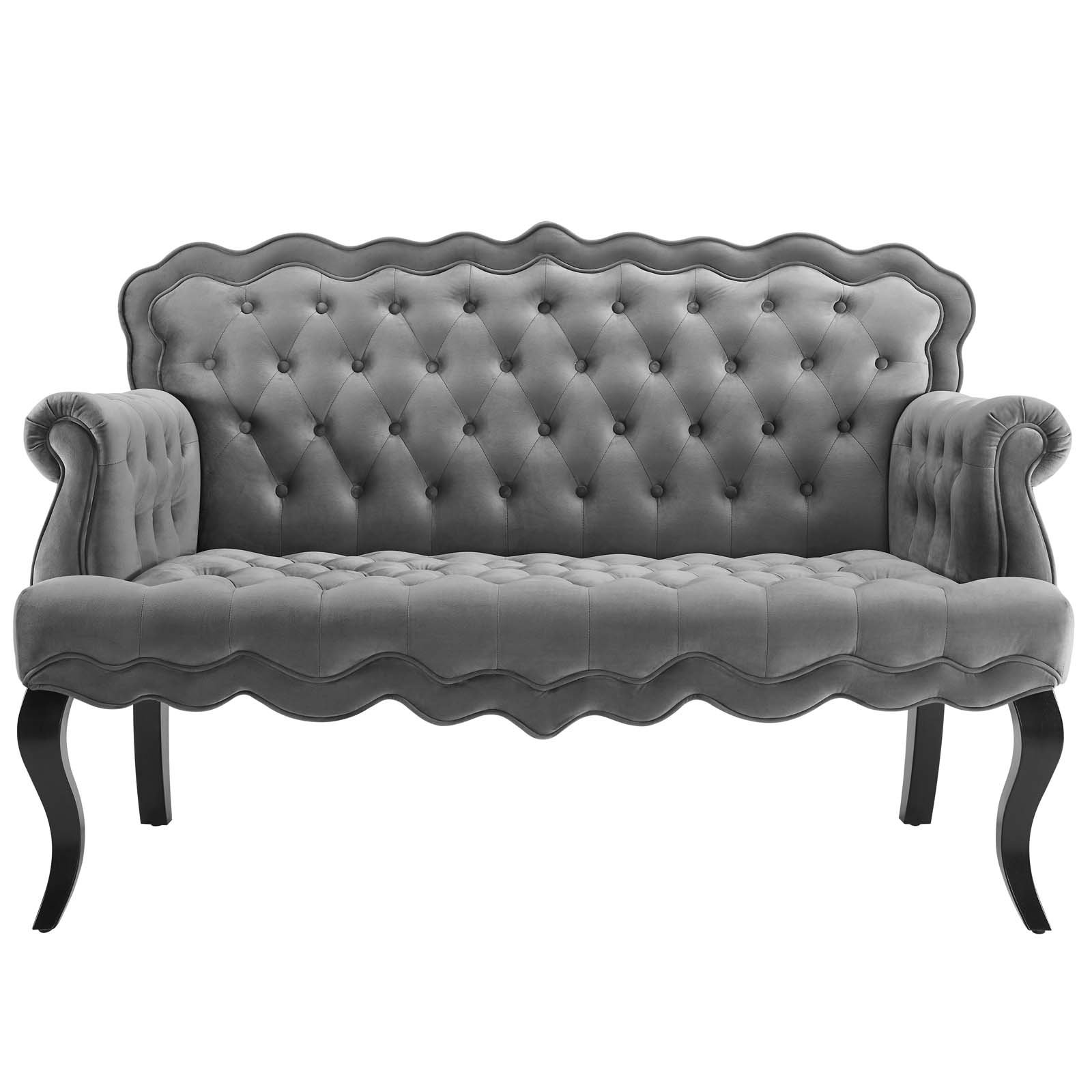 Modway Viola Chesterfield Button Tufted Loveseat Performance Velvet Settee