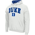 thumbnail image 2 of Men's Colosseum White Duke Blue Devils Arch & Logo 3.0 Pullover Hoodie, 2 of 3