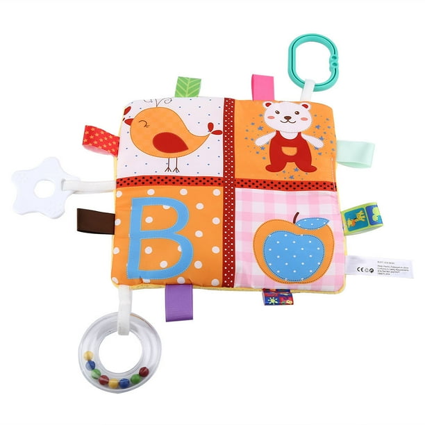 Estink Tearproof Label Baby Toy Durable Touch Feeling Colorful Baby Comforting Taggies Blanket For Baby Gift Baby Teething Toy 19x19cm 7.48x7.48in
