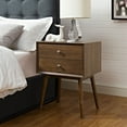 thumbnail image 5 of Nightstand Side End Table, Wood, Brown Walnut, Modern Contemporary Urban Design, Bedroom Master Guest Suite Living Room, 5 of 5