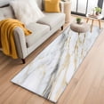 thumbnail image 2 of Marble White Gold 2'x6' Runner Rug, Modern Abstract Geometric Washable Non-Slip Area Rugs for Hallway Kitchen Floor Bedroom Entryway, Laundry Carpet Decoration Indoor Mat, 2 of 9