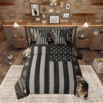 Manfei Modern Geometric Geometric 7pcs Bedding Comforter Set,American Flags Queen Bedding Sets,Green Camouflage Queen Sheet Sets For Teens,Luxury Bedroom Decor Reversible