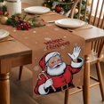 thumbnail image 5 of Red Santa Christmas Cotton Linen Table Runner for Dining Kitchen, Xmas Snowflake Winter Wedding Outdoor Party Tablerunners Decoration, Dresser Scarf Coffee Tablecloth Runners 14x72 Inches, 5 of 9