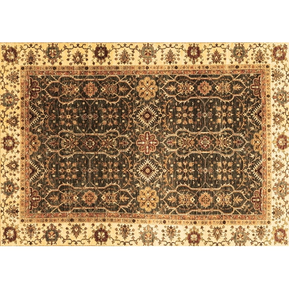 Ahgly Company Indoor Rectangle Abstract Brown Modern Area Rugs, 5' x 7'
