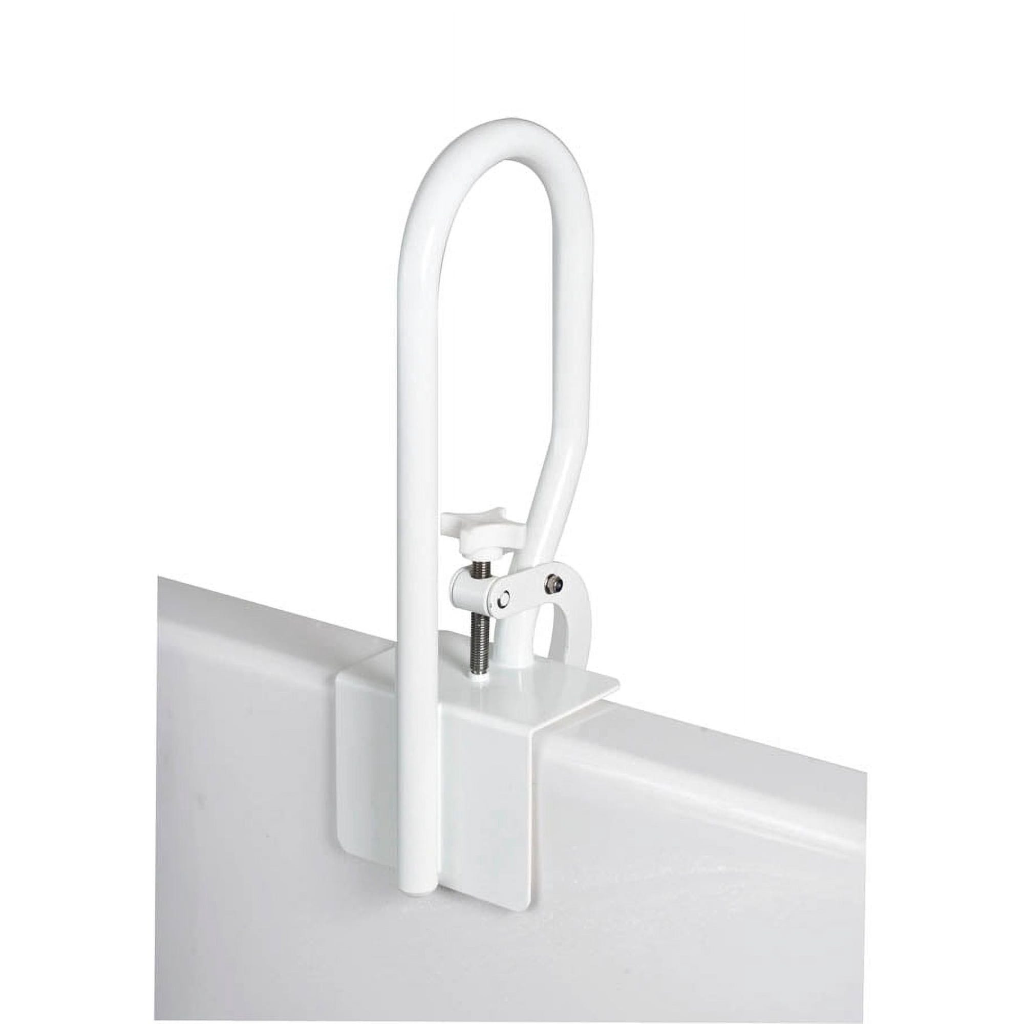 Carex Fiberglass Bath Safety Rail Grab Bar, Exit and Transfer Assist, White, 200 lb Capacity