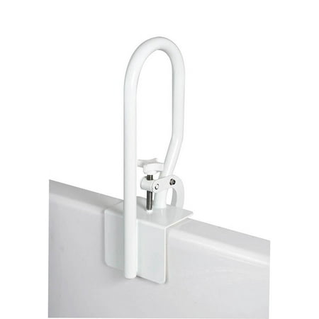 Carex Fiberglass Bath Safety Rail Grab Bar, Exit and Transfer Assist, White, 200 lb Capacity