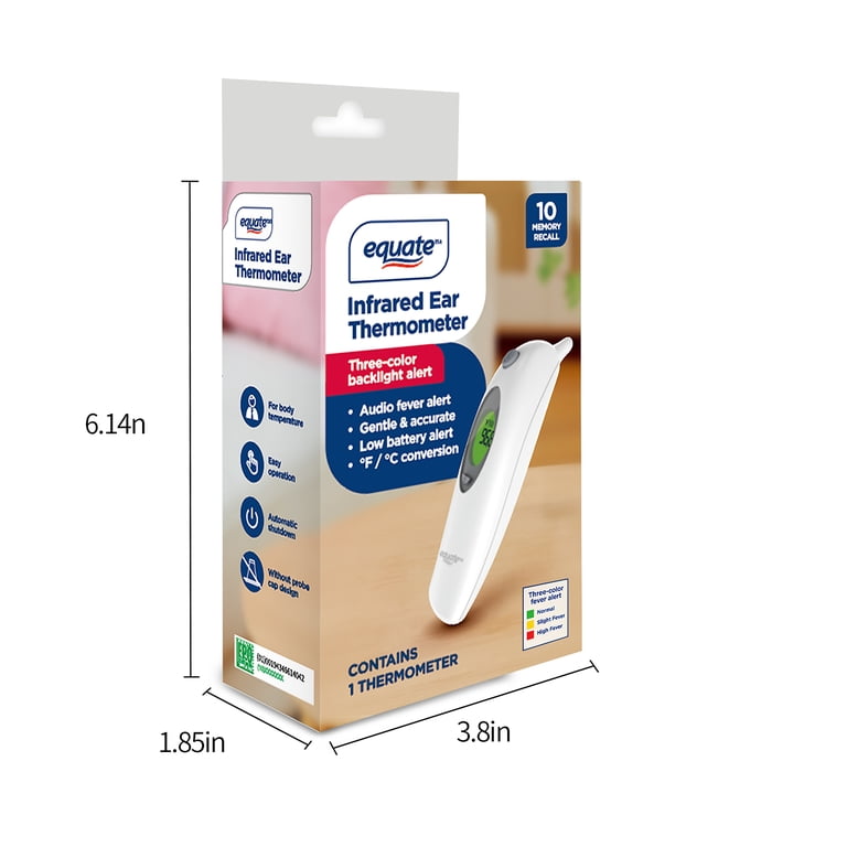 Equate Infrared Ear Thermometer, 3-Color Backlight photo 7