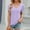 Purple, variant on OKBOP Summer Tops for Women Pink Short Sleeve Crochet Puff Sleeve Solid V-Neck T-Shirts Ladies Shirts and Tops