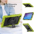 thumbnail image 3 of Case for Lenovo Tab M10 HD 2nd Gen 10.1 Inch 2020 with Screen Protector, 360 Degree Rotating Kickstand Hand Strap Heavy Duty Shockproof Cover with Shoulder Strap, Lime, 3 of 7