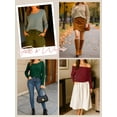 thumbnail image 3 of Anygrew Womens Pullover Sweater Off Shoulder Sweater Knit Jumper,FP Star Wine Red, 3 of 8