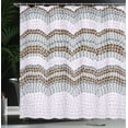 thumbnail image 3 of Ambesonne Tiles Shower Curtain, Retro Pattern of Waves Roman, 69"Wx70"L, Umber Lilac, 3 of 4